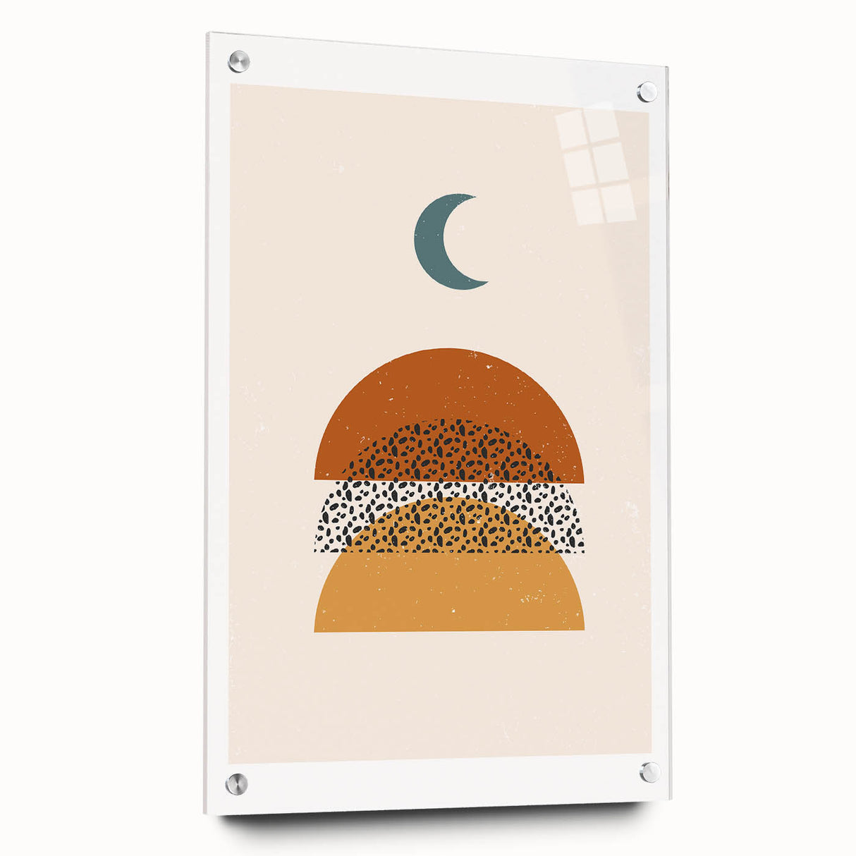 Rustic Boho Moon & Sun Abstract Wall Art | Earthy Bohemian Decor Print