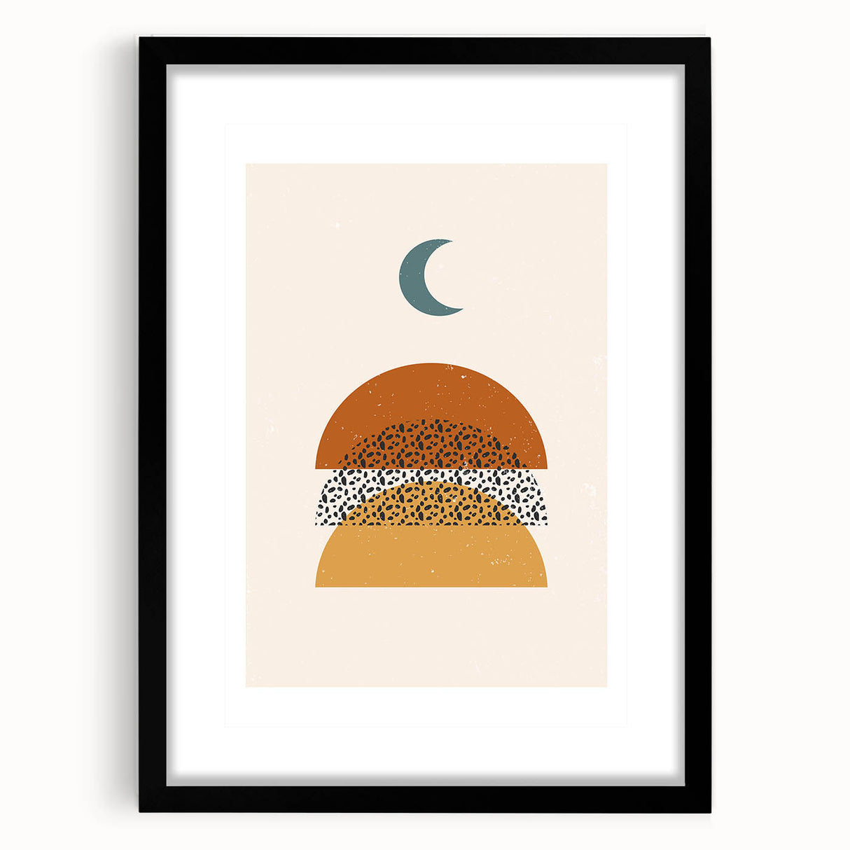 Rustic Boho Moon & Sun Abstract Wall Art | Earthy Bohemian Decor Print