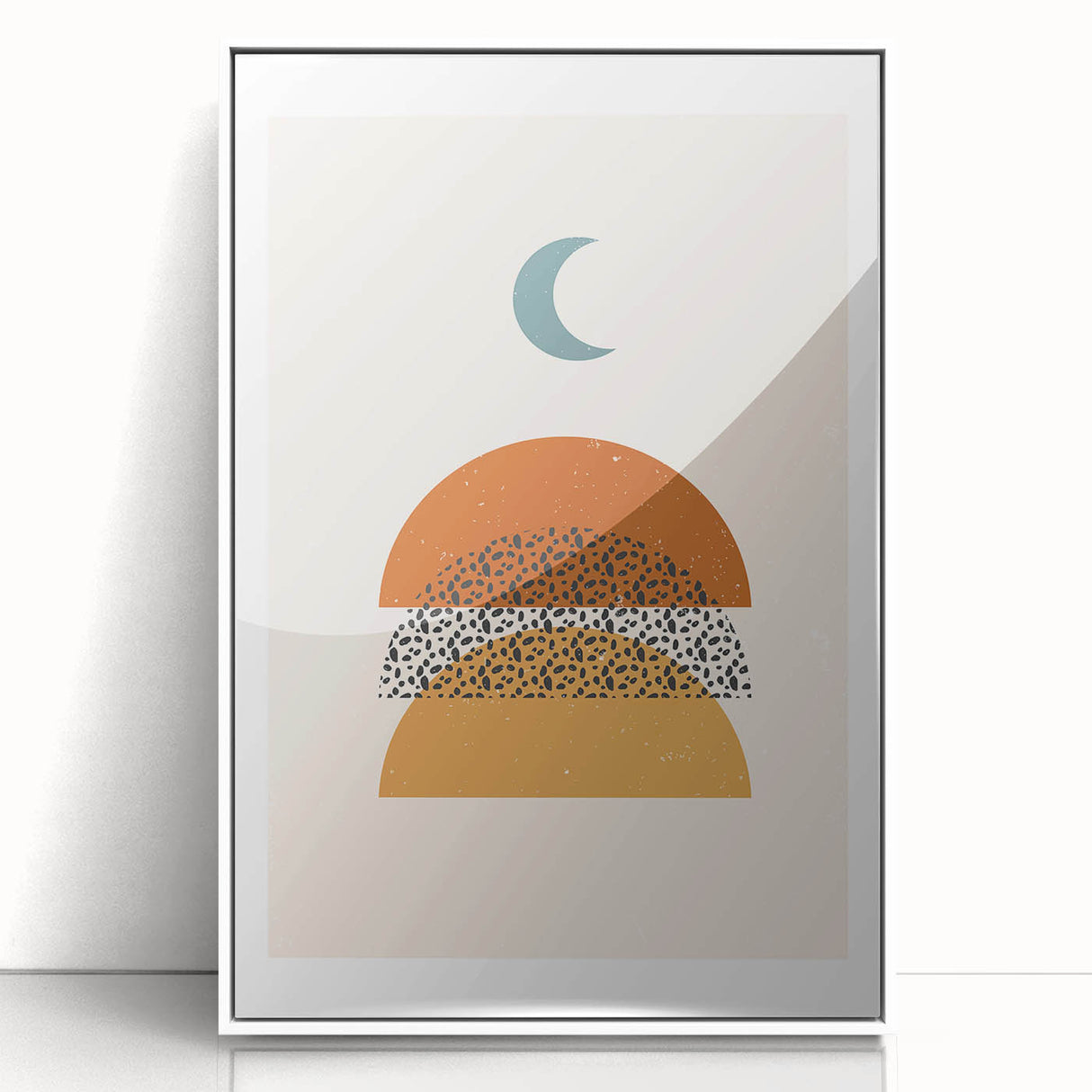 Rustic Boho Moon & Sun Abstract Wall Art | Earthy Bohemian Decor Print