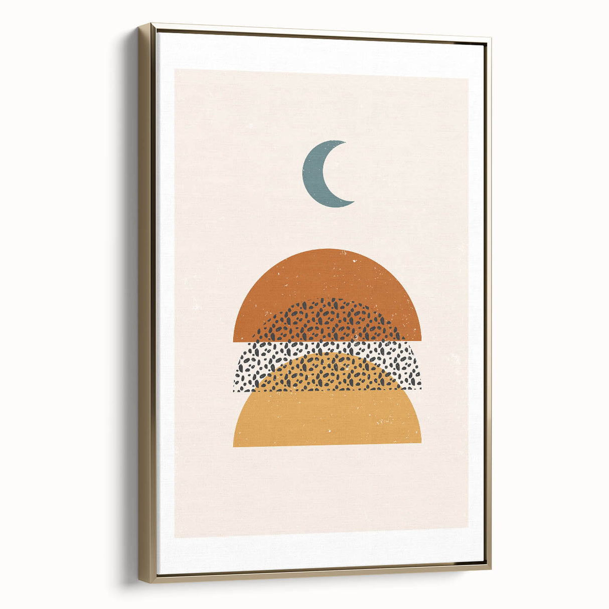 Rustic Boho Moon & Sun Abstract Wall Art | Earthy Bohemian Decor Print