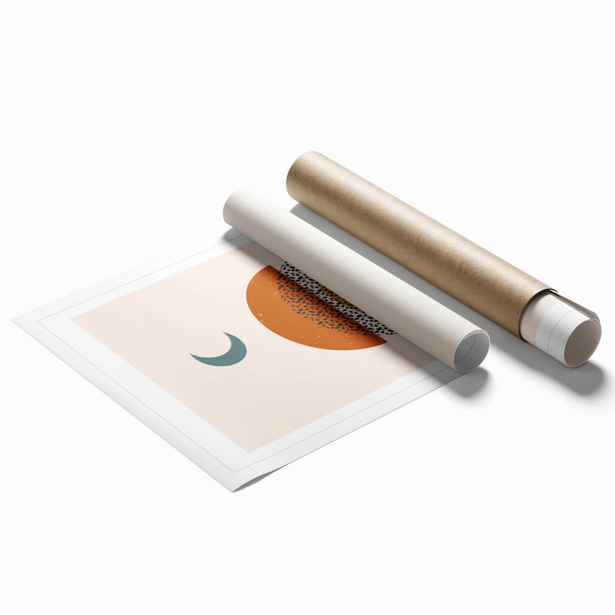 Rustic Boho Moon & Sun Abstract Wall Art | Earthy Bohemian Decor Print