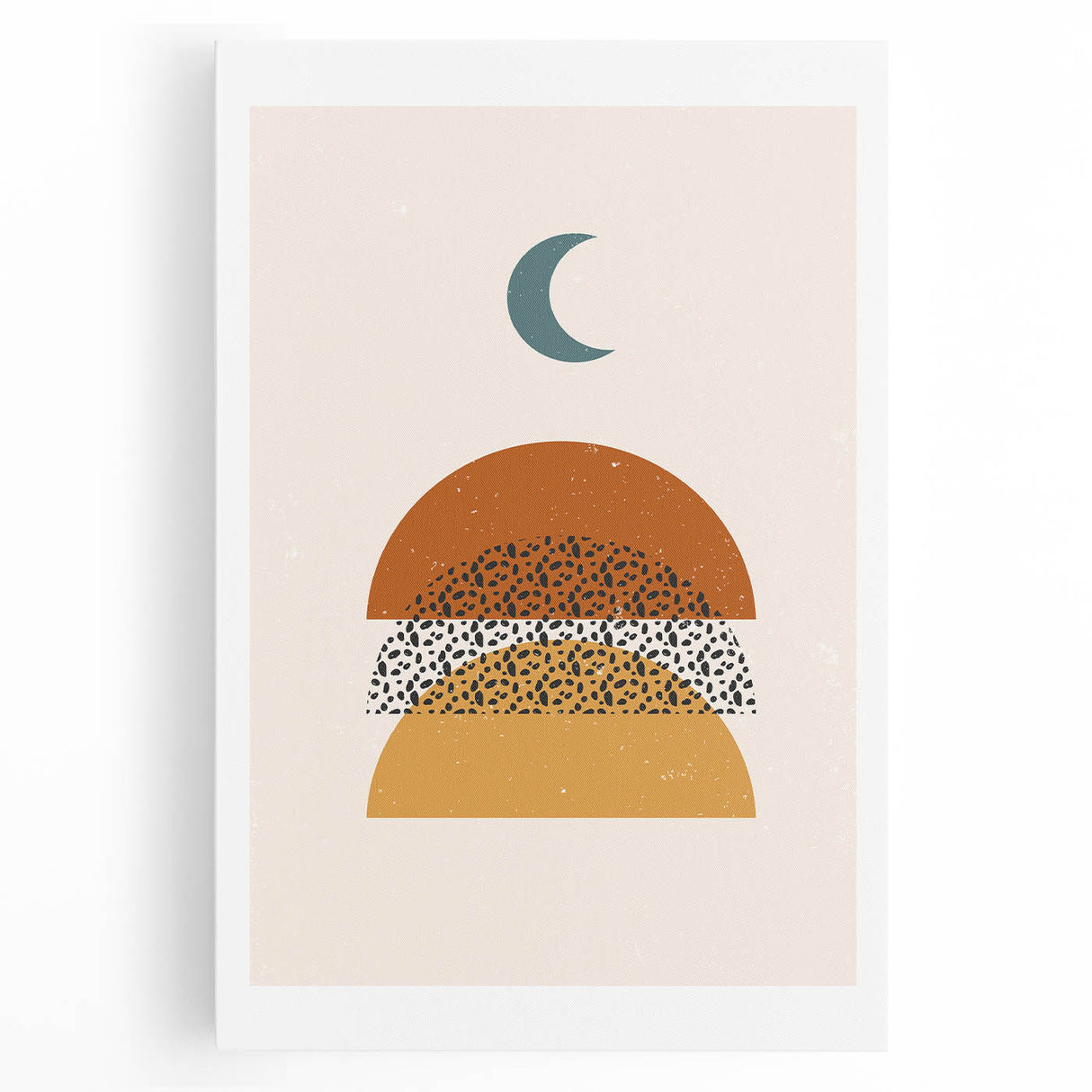 Rustic Boho Moon & Sun Abstract Wall Art | Earthy Bohemian Decor Print