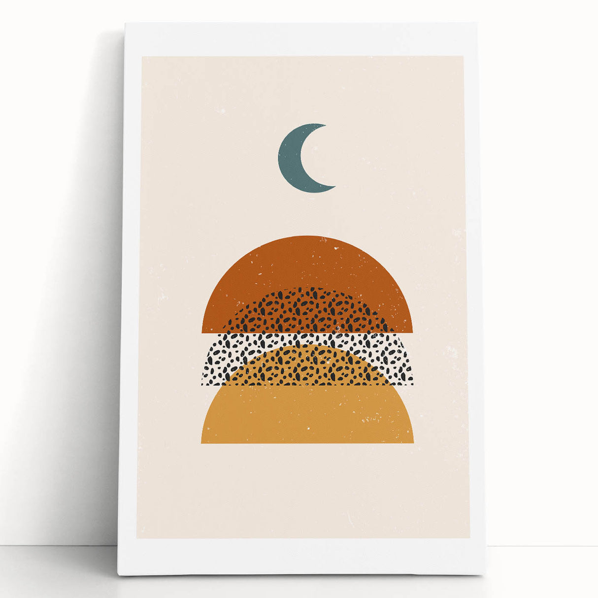 Rustic Boho Moon & Sun Abstract Wall Art | Earthy Bohemian Decor Print