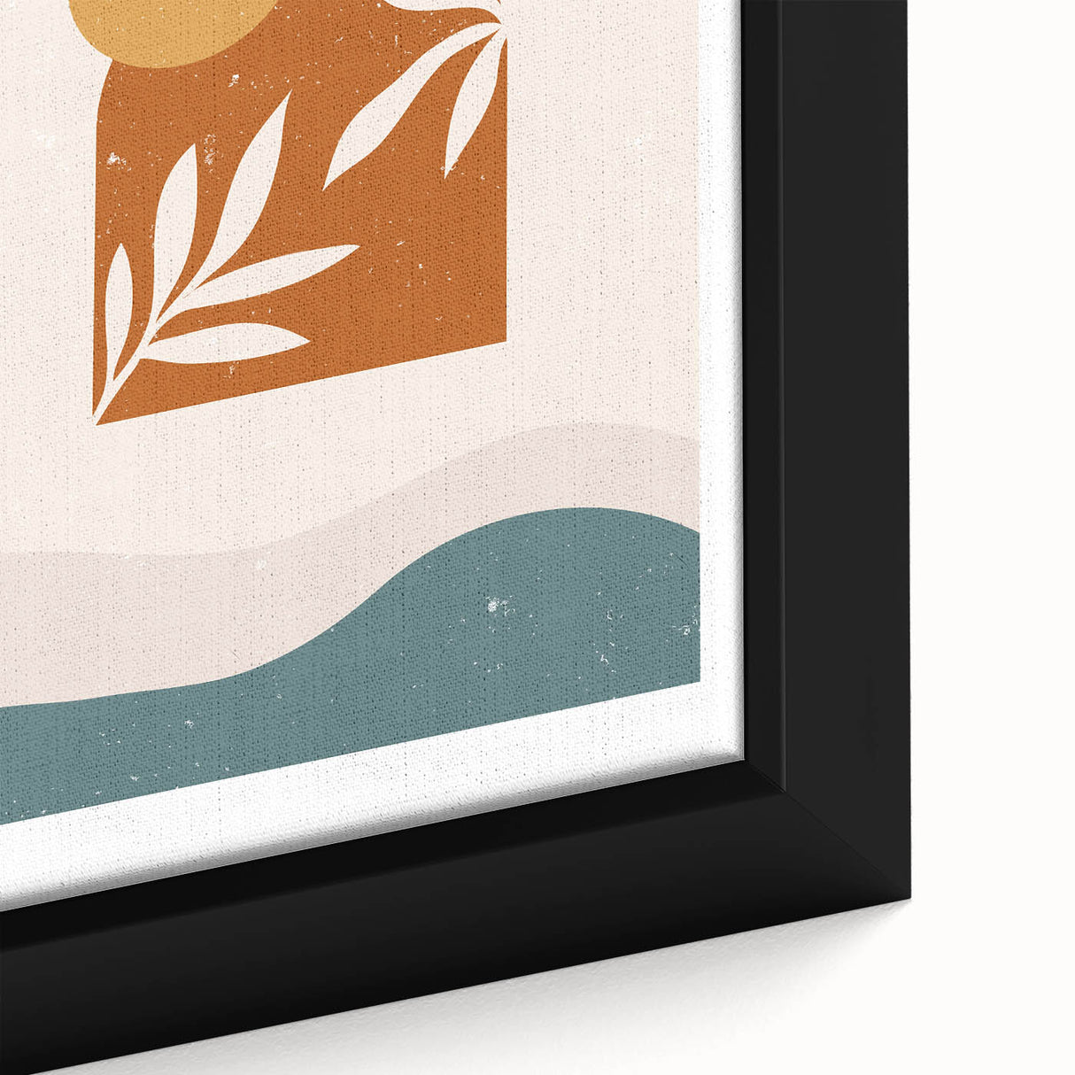 Boho Sun & Leaf Abstract Wall Art | Warm Earthy Minimalist Decor Print