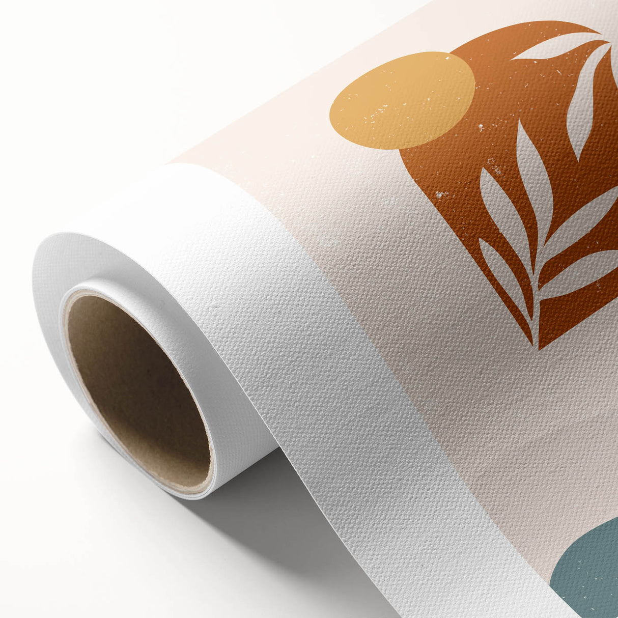 Boho Sun & Leaf Abstract Wall Art | Warm Earthy Minimalist Decor Print