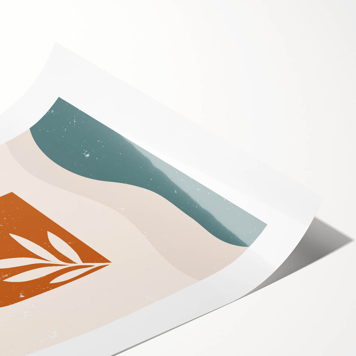 Boho Sun & Leaf Abstract Wall Art | Warm Earthy Minimalist Decor Print