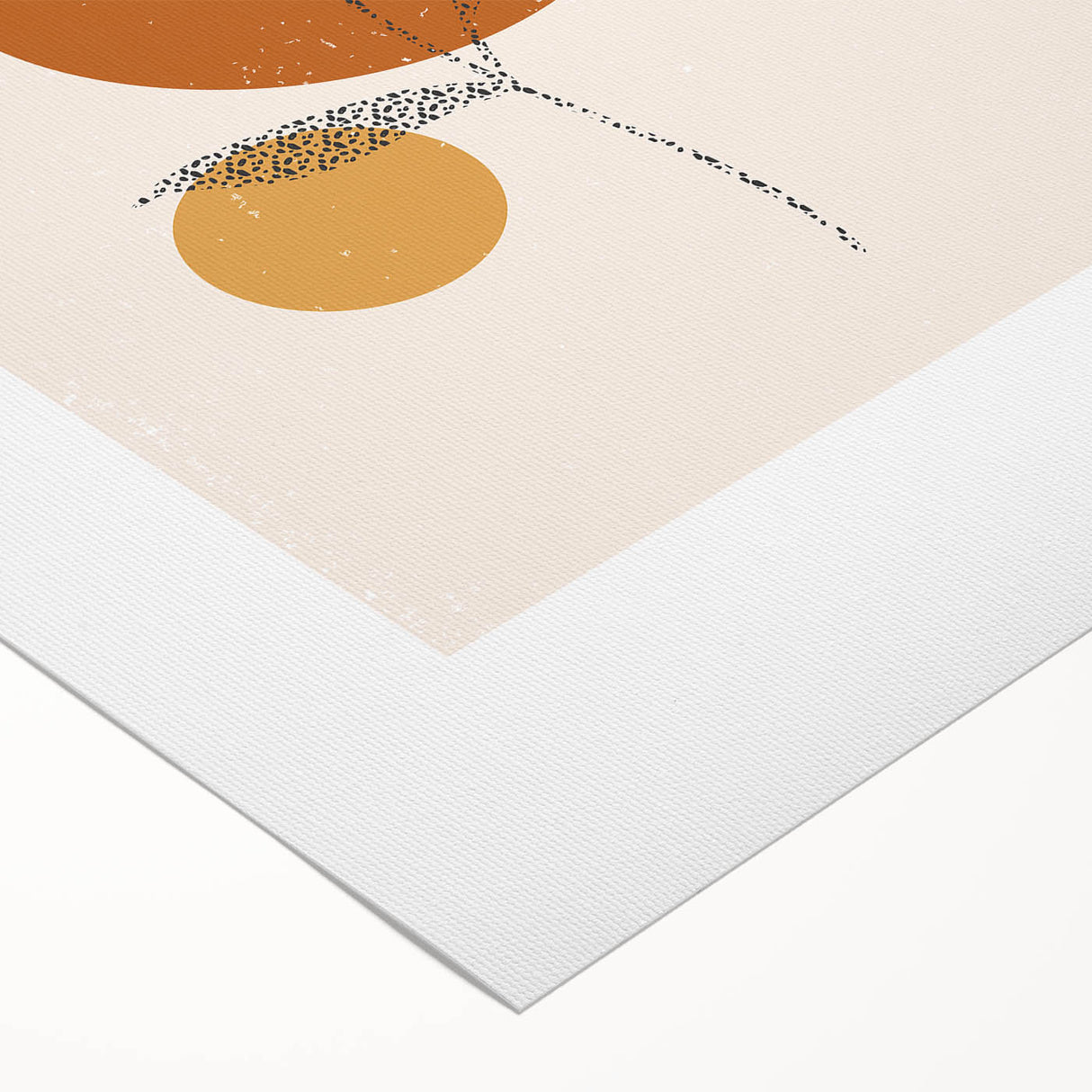 Boho Minimalist Leaf Art Print | Earthy Orange and Teal Circle Design