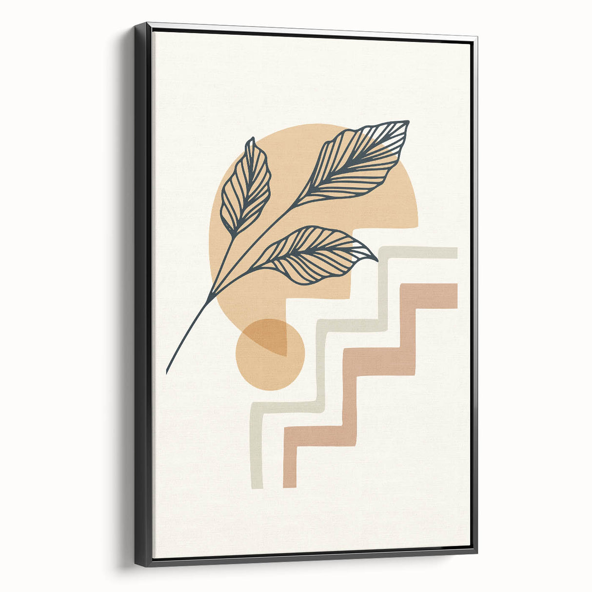 Boho Geometric Leaf Art | Modern Abstract Botanical Wall Print