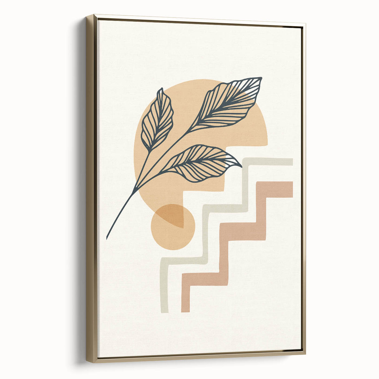 Boho Geometric Leaf Art | Modern Abstract Botanical Wall Print