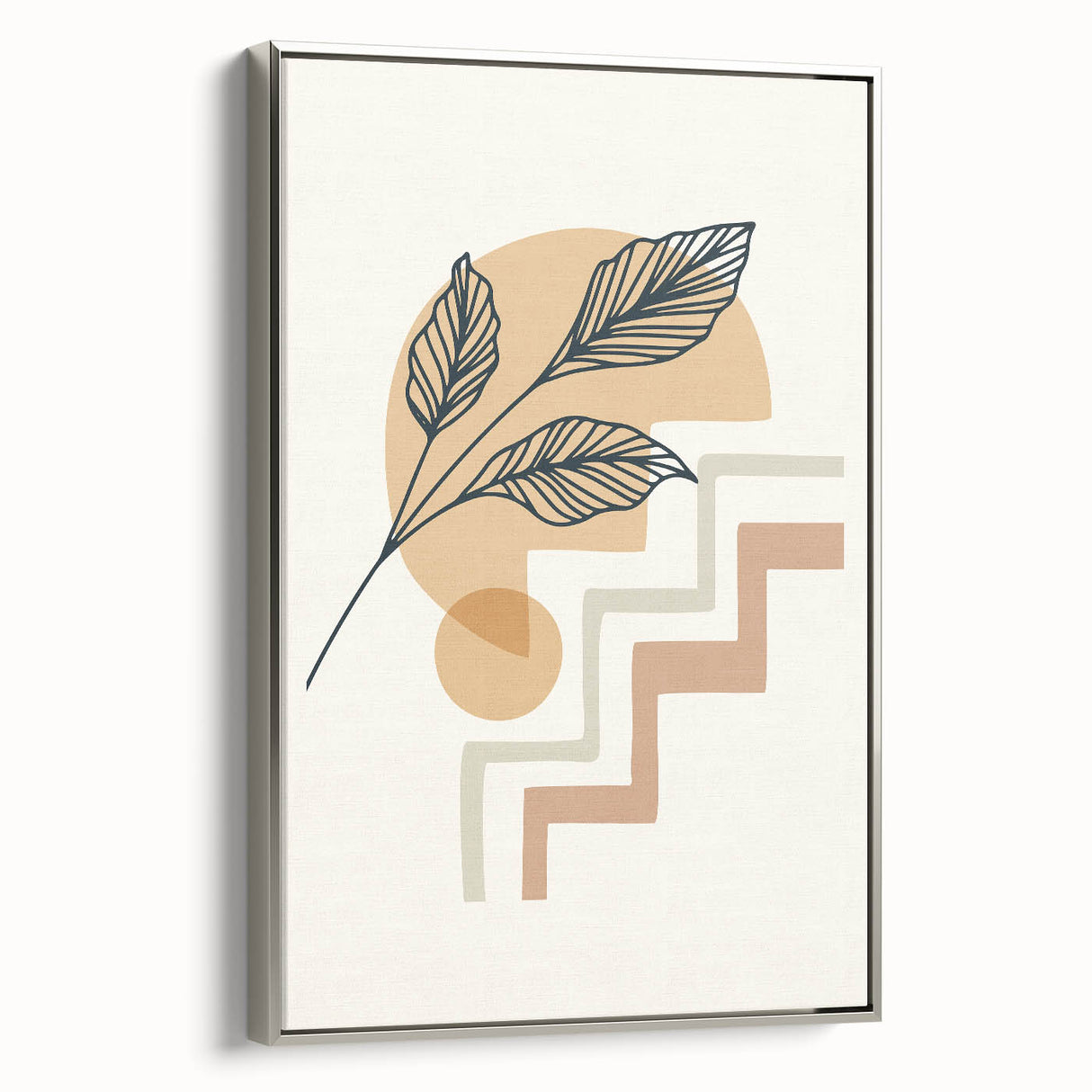 Boho Geometric Leaf Art | Modern Abstract Botanical Wall Print