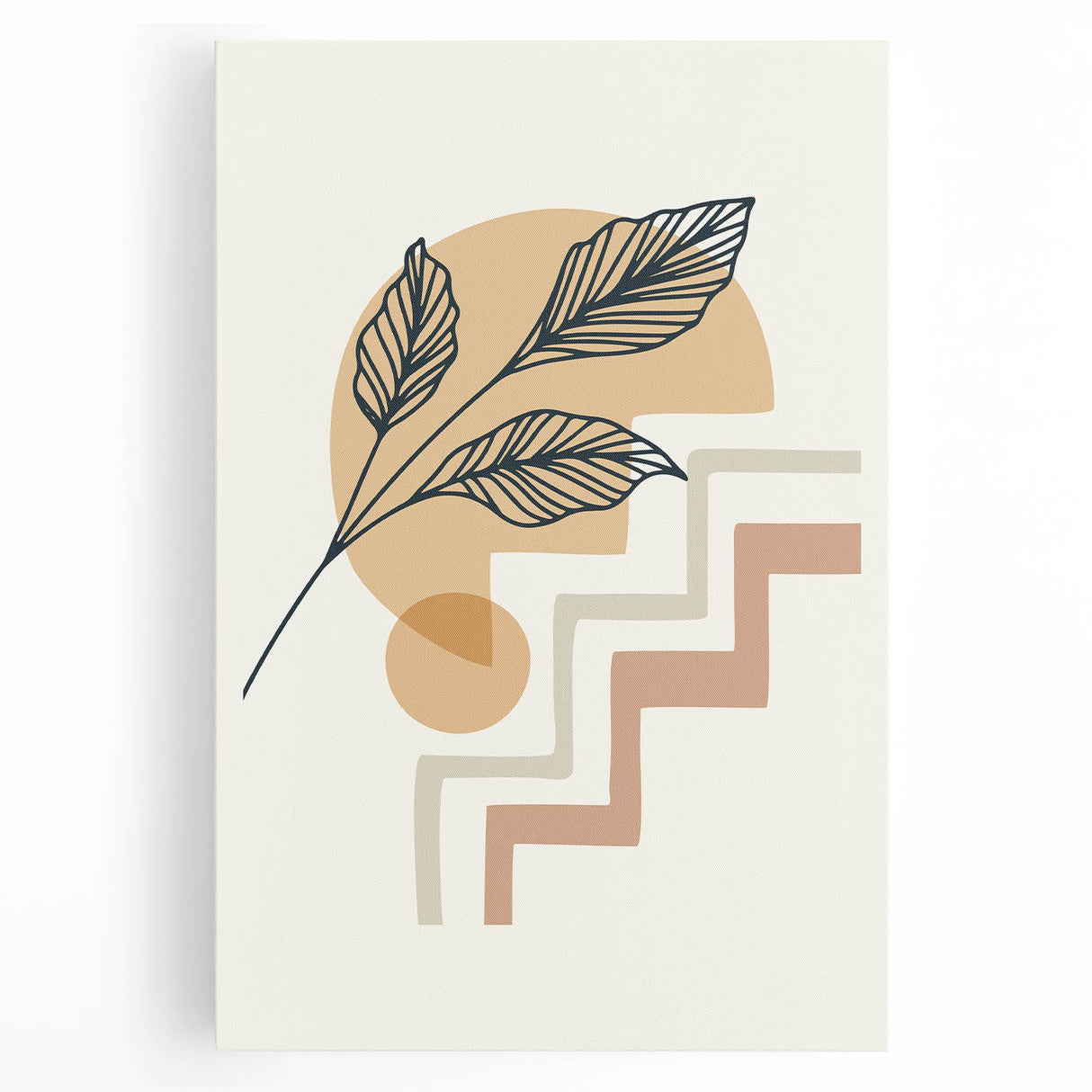 Boho Geometric Leaf Art | Modern Abstract Botanical Wall Print