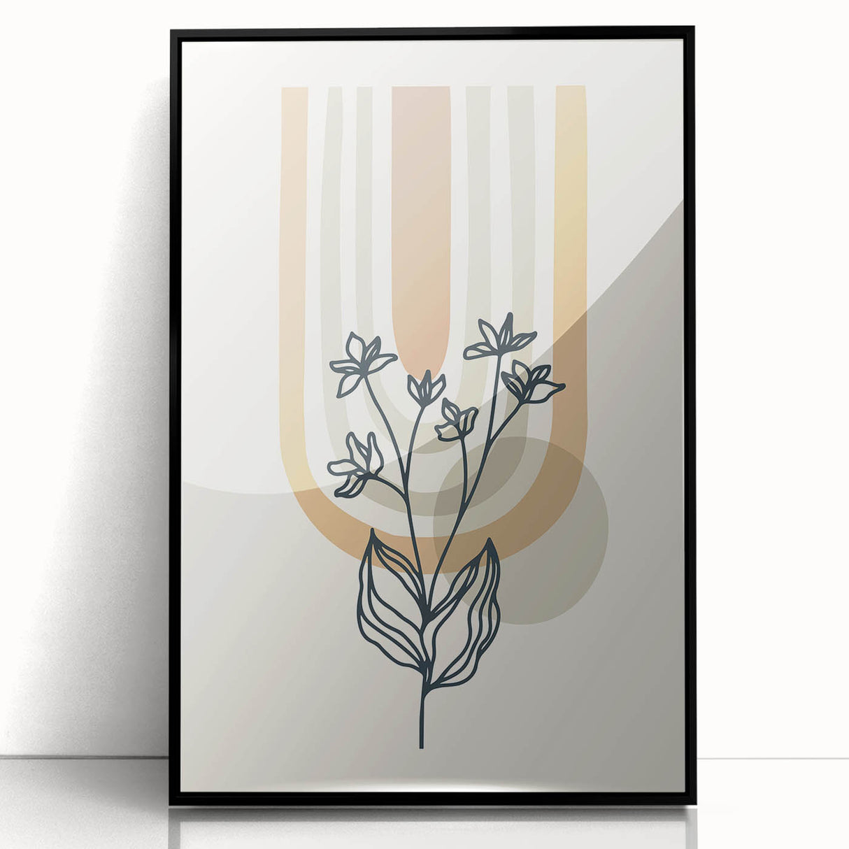 Boho Botanical Arch Wall Art | Minimalist Floral Print for Modern Spaces