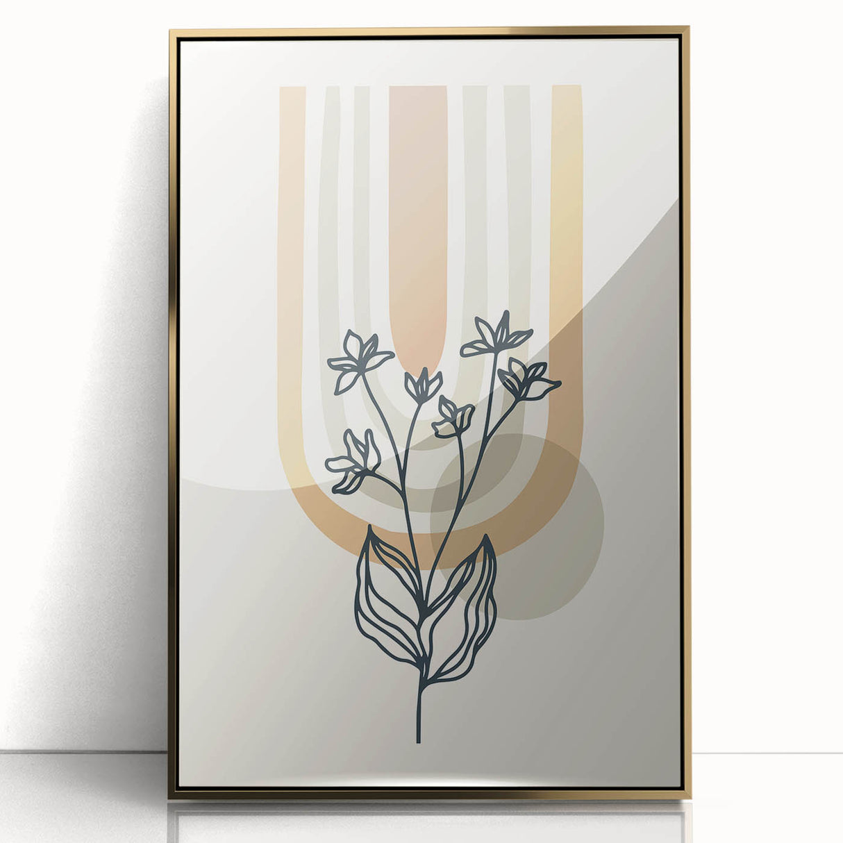 Boho Botanical Arch Wall Art | Minimalist Floral Print for Modern Spaces