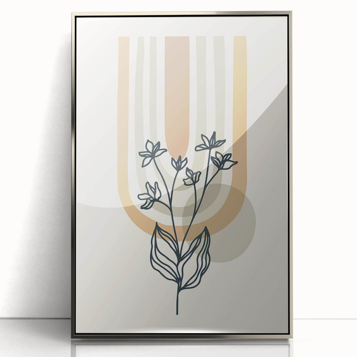 Boho Botanical Arch Wall Art | Minimalist Floral Print for Modern Spaces