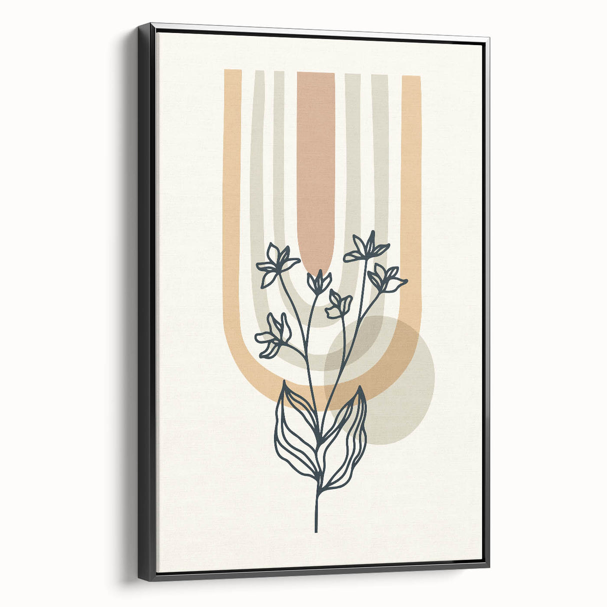 Boho Botanical Arch Wall Art | Minimalist Floral Print for Modern Spaces