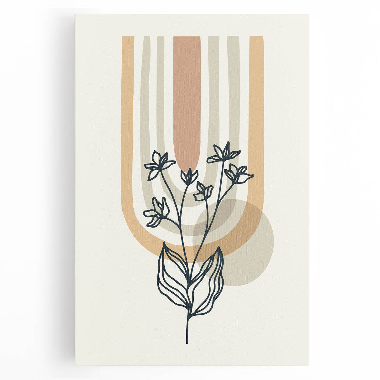Boho Botanical Arch Wall Art | Minimalist Floral Print for Modern Spaces