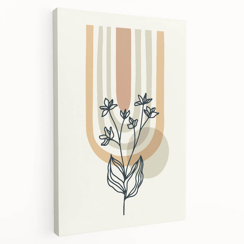 Boho Botanical Arch Wall Art | Minimalist Floral Print for Modern Spaces