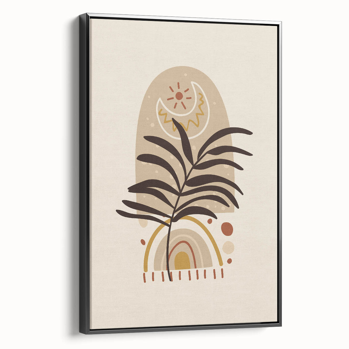 Bohemian Wall Art | Eclectic Sun and Plant Print | Boho Chic Decor