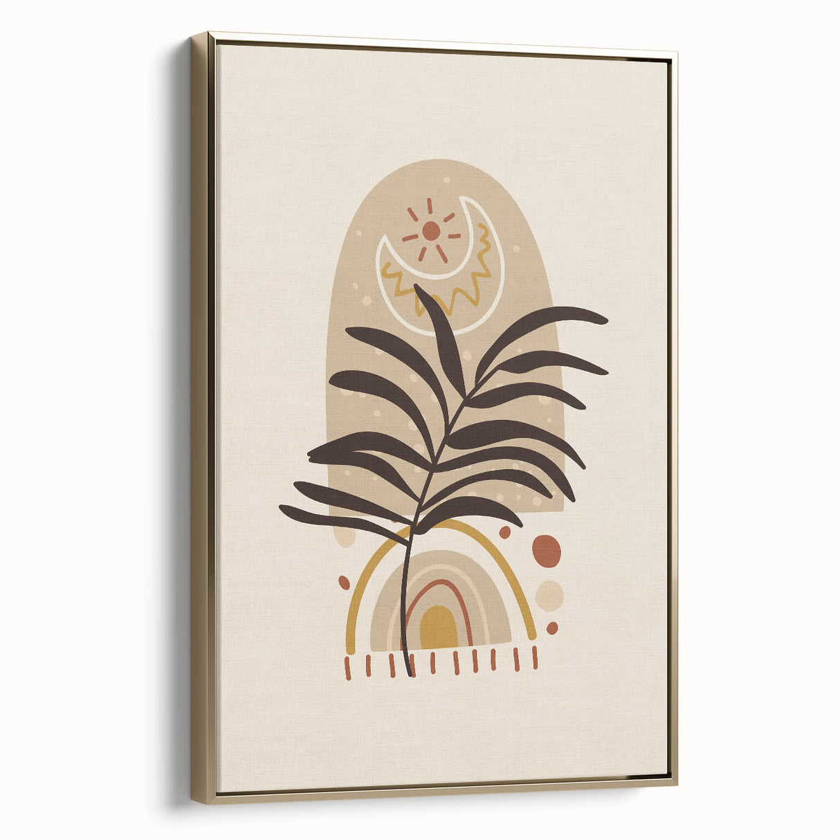 Bohemian Wall Art | Eclectic Sun and Plant Print | Boho Chic Decor