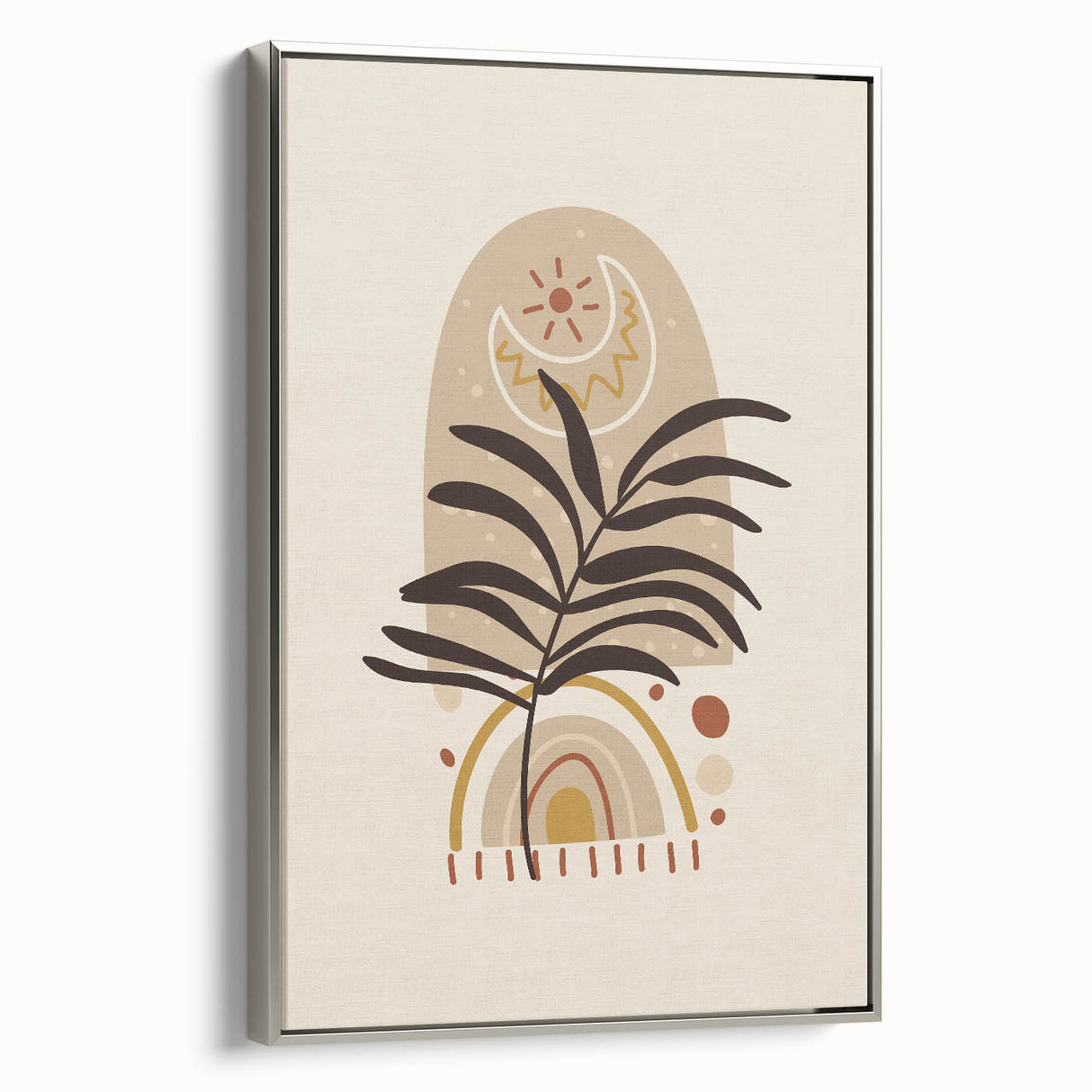 Bohemian Wall Art | Eclectic Sun and Plant Print | Boho Chic Decor