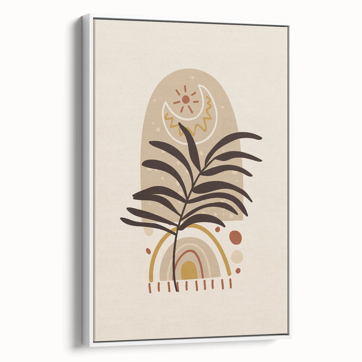 Bohemian Wall Art | Eclectic Sun and Plant Print | Boho Chic Decor