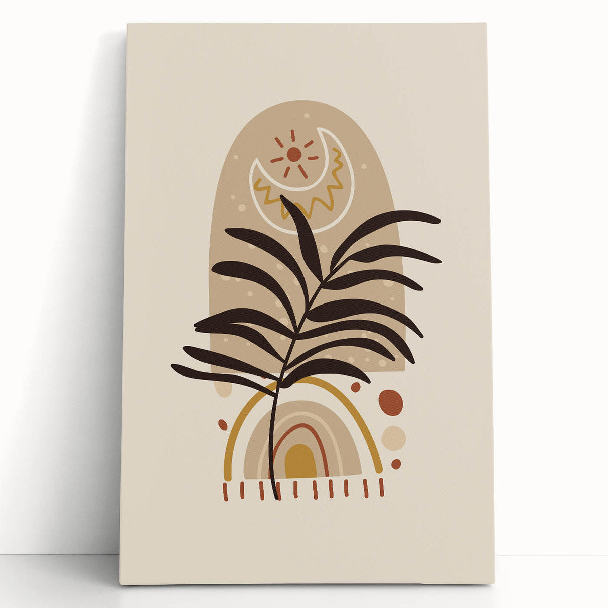 Bohemian Wall Art | Eclectic Sun and Plant Print | Boho Chic Decor