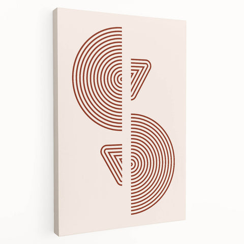 Bohemian Wall Art - Eclectic Rust Geometric Boho Canvas for Interiors