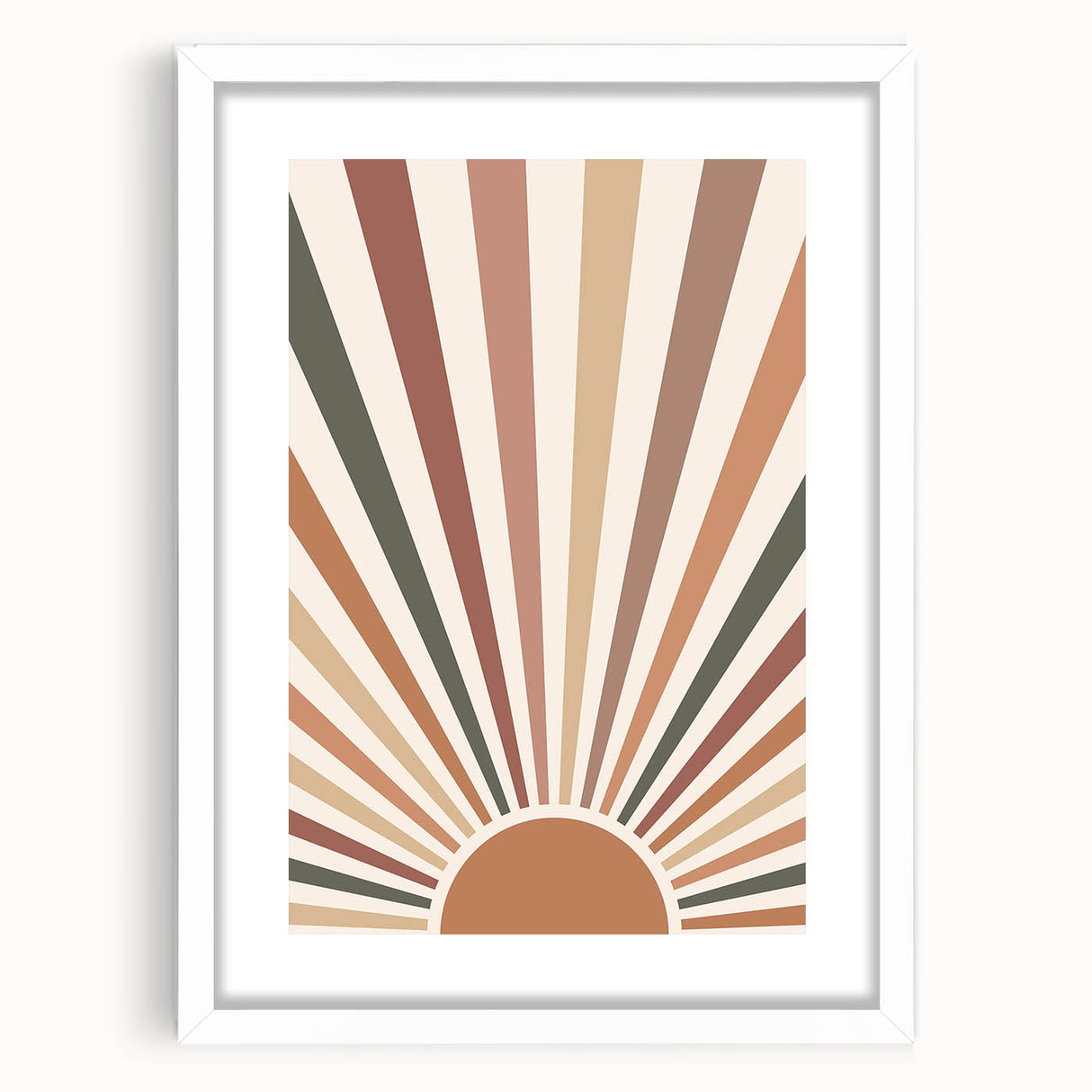 Boho Chic Wall Art - Sunburst Geometric Bohemian Canvas for Interiors