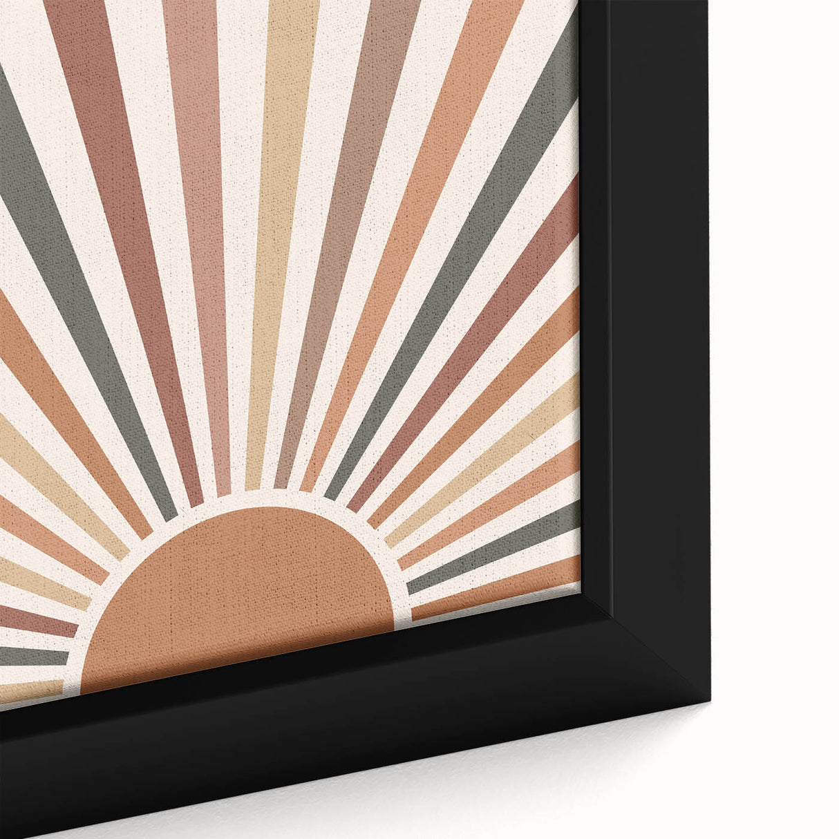 Boho Chic Wall Art - Sunburst Geometric Bohemian Canvas for Interiors