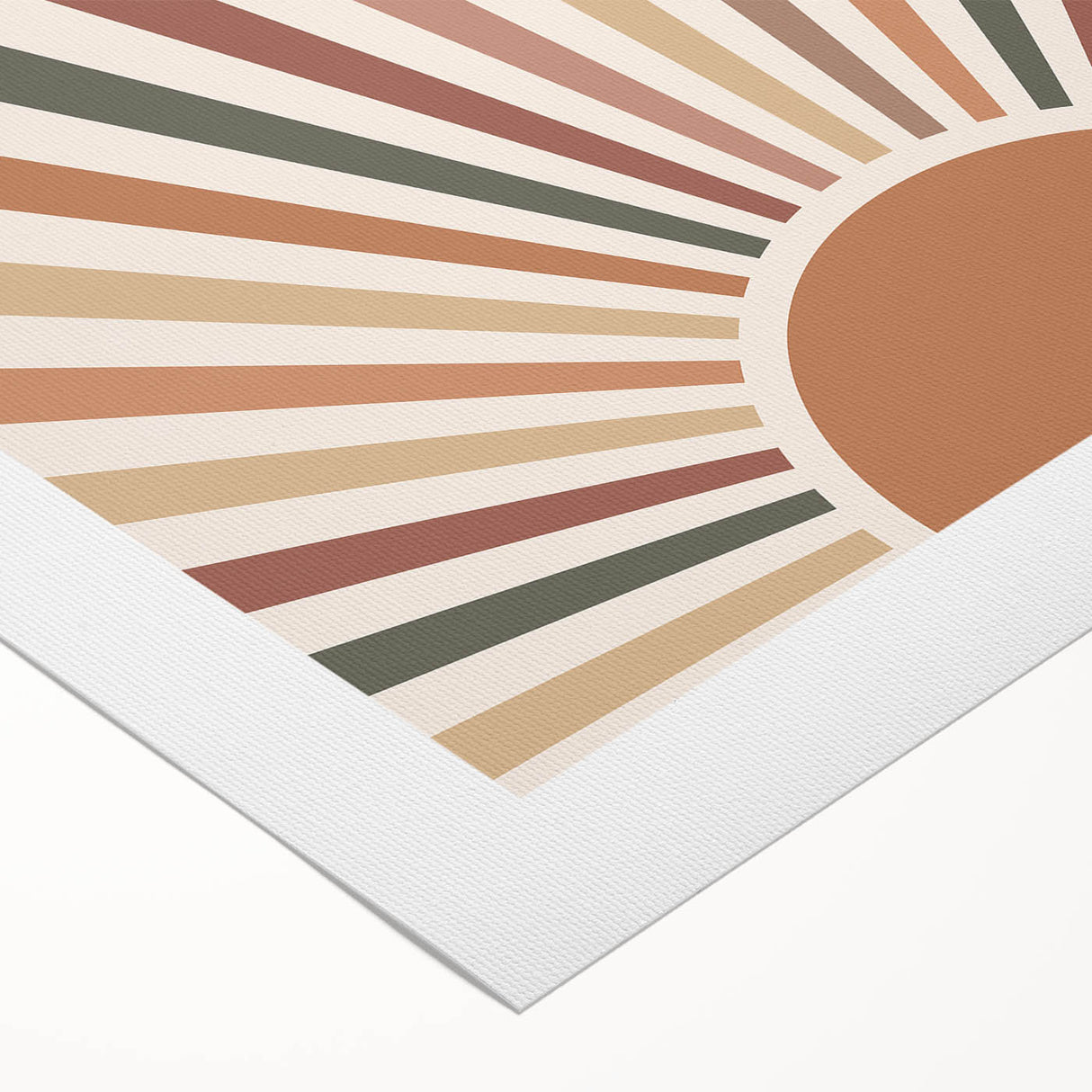 Boho Chic Wall Art - Sunburst Geometric Bohemian Canvas for Interiors