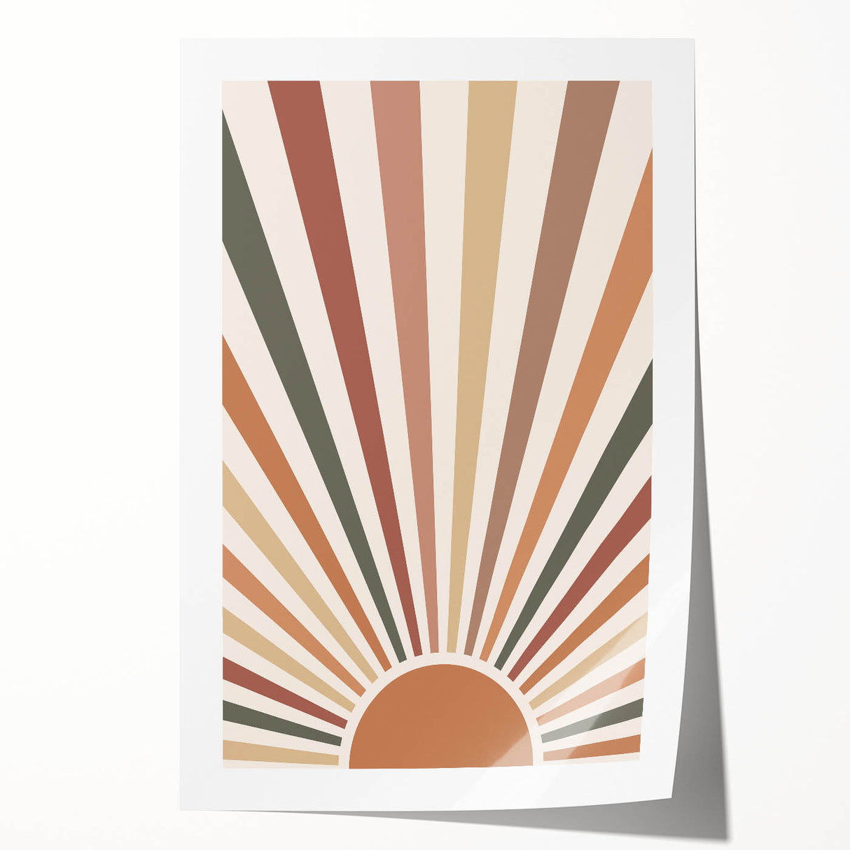 Boho Chic Wall Art - Sunburst Geometric Bohemian Canvas for Interiors