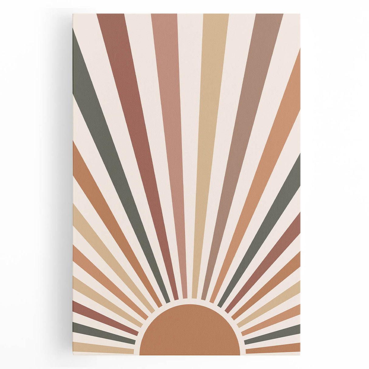 Boho Chic Wall Art - Sunburst Geometric Bohemian Canvas for Interiors