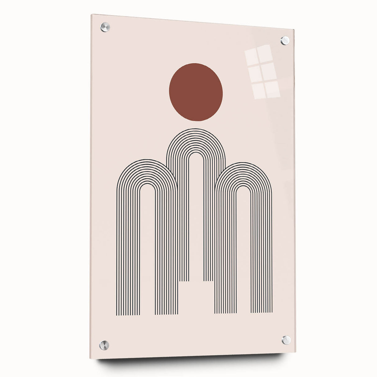 Modern Bohemian Wall Art - Minimalist Boho Decor Canvas with Geometric Arch Design