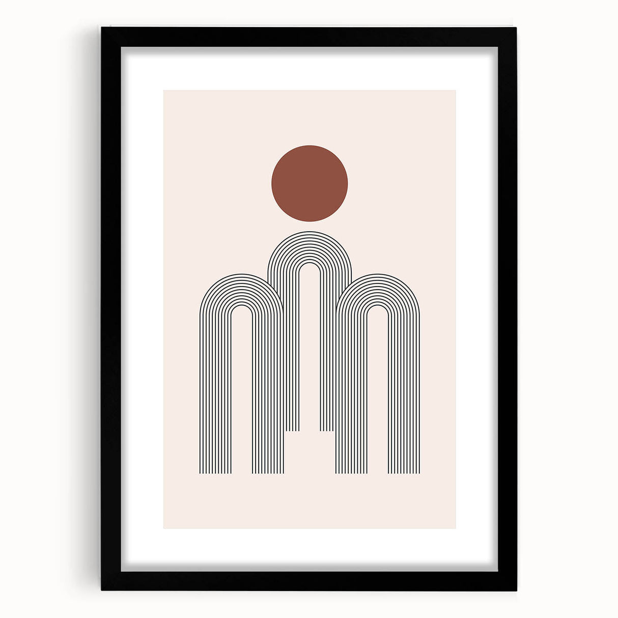 Modern Bohemian Wall Art - Minimalist Boho Decor Canvas with Geometric Arch Design