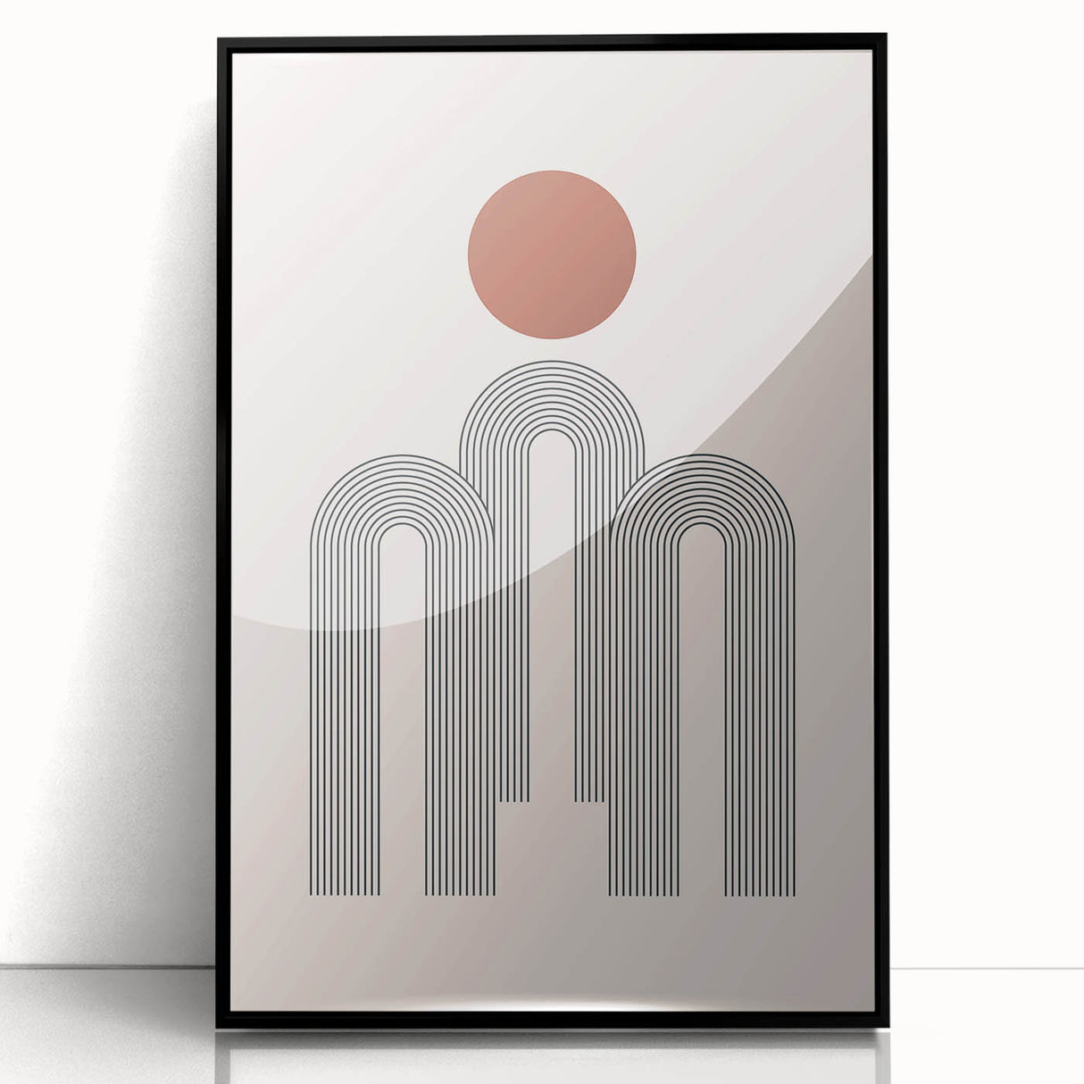 Modern Bohemian Wall Art - Minimalist Boho Decor Canvas with Geometric Arch Design
