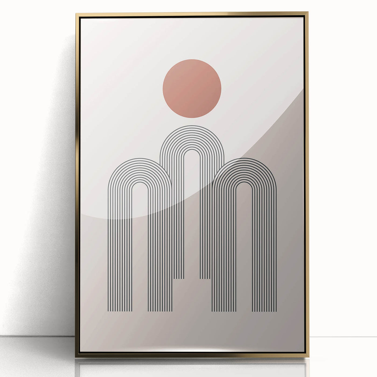 Modern Bohemian Wall Art - Minimalist Boho Decor Canvas with Geometric Arch Design