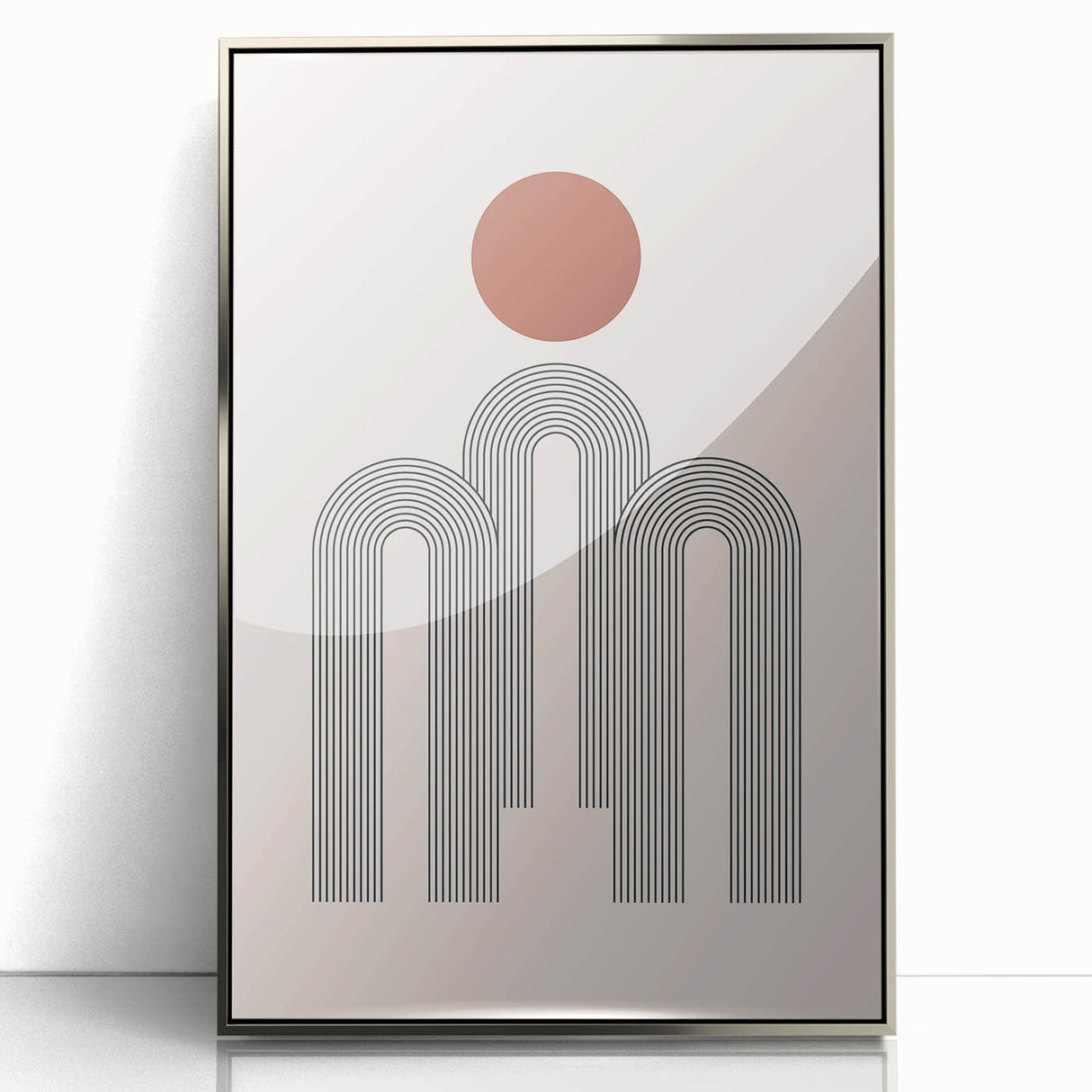 Modern Bohemian Wall Art - Minimalist Boho Decor Canvas with Geometric Arch Design