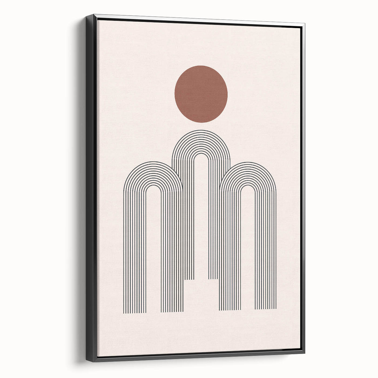 Modern Bohemian Wall Art - Minimalist Boho Decor Canvas with Geometric Arch Design