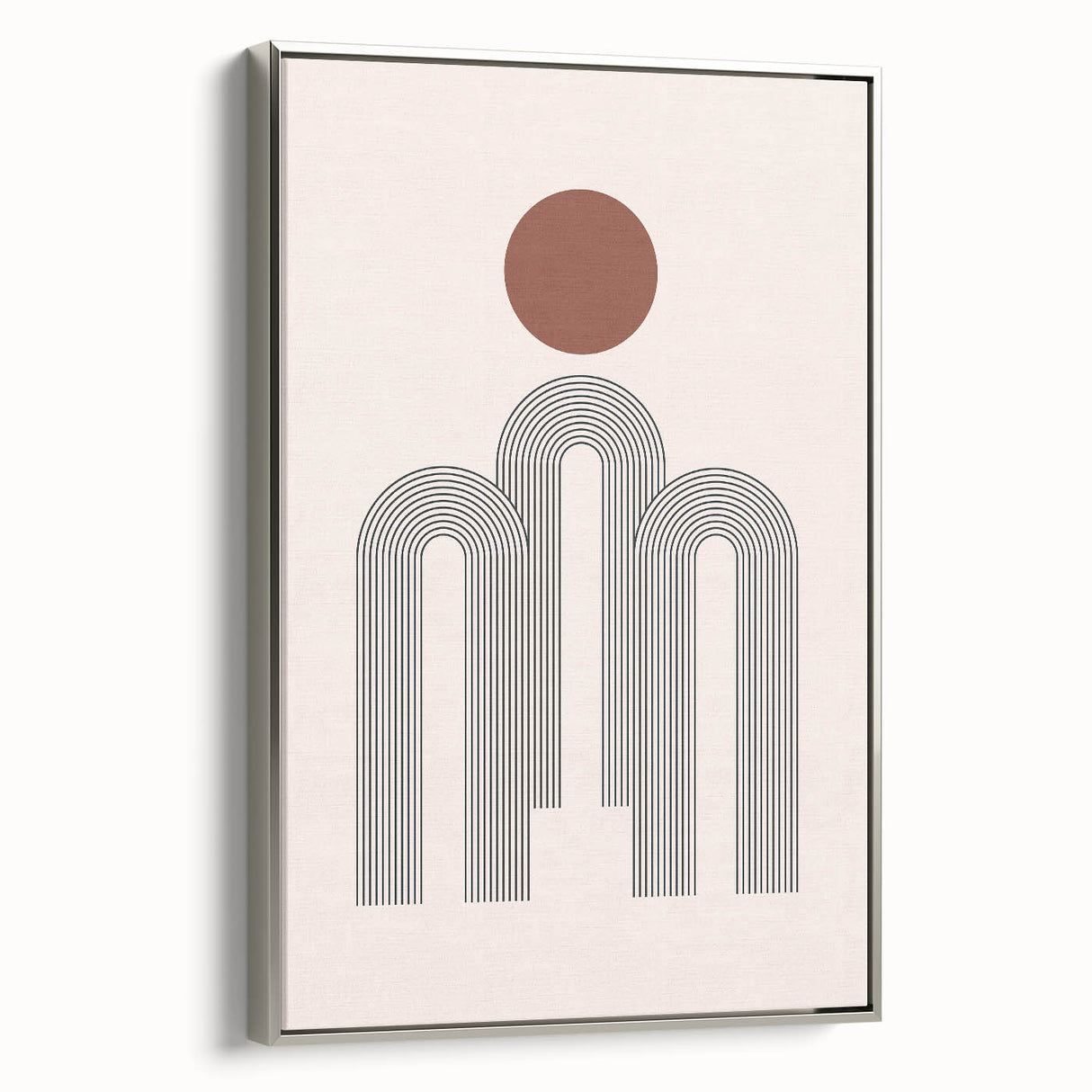 Modern Bohemian Wall Art - Minimalist Boho Decor Canvas with Geometric Arch Design