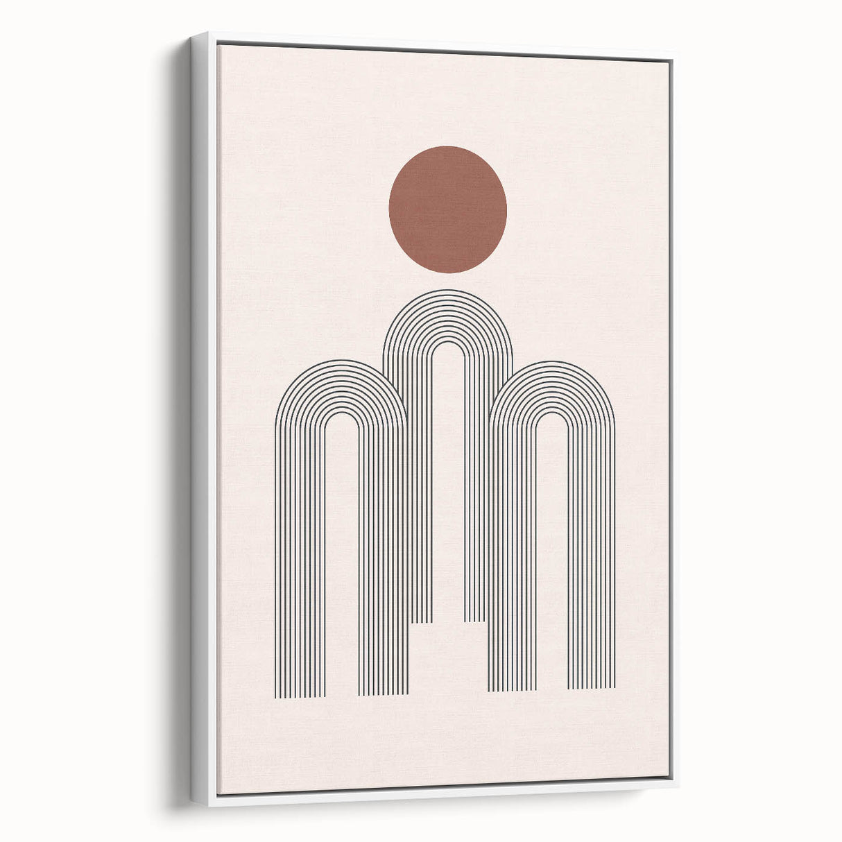 Modern Bohemian Wall Art - Minimalist Boho Decor Canvas with Geometric Arch Design