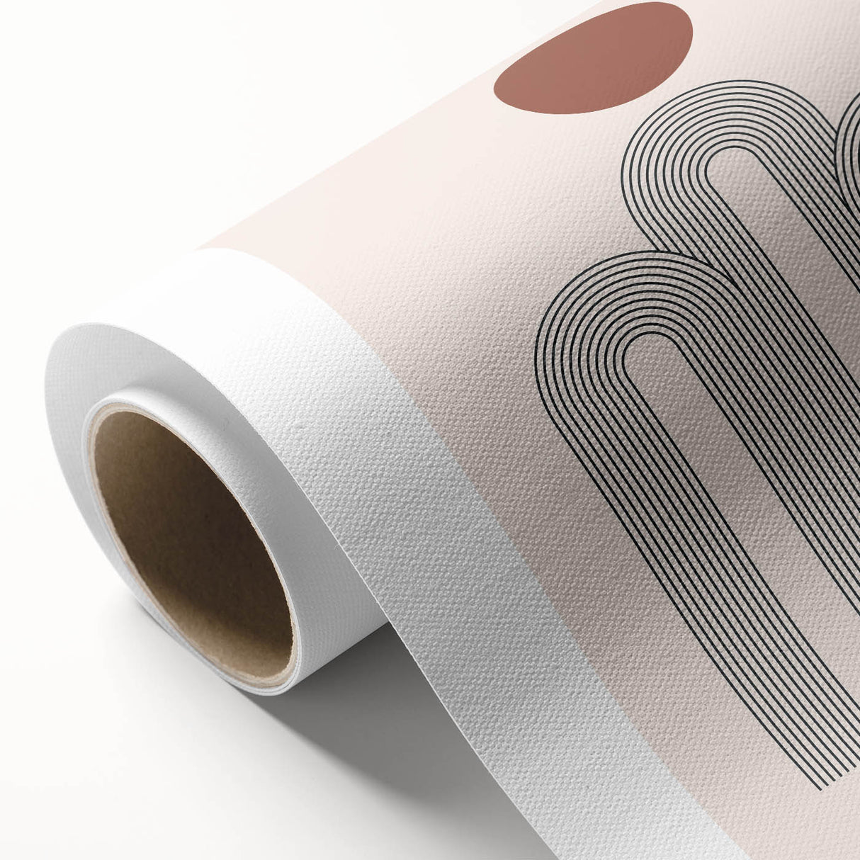 Modern Bohemian Wall Art - Minimalist Boho Decor Canvas with Geometric Arch Design