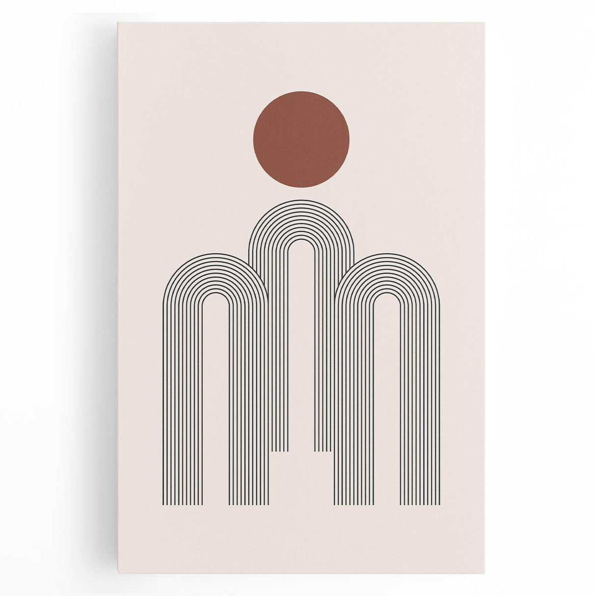 Modern Bohemian Wall Art - Minimalist Boho Decor Canvas with Geometric Arch Design