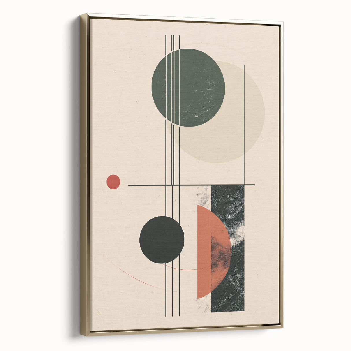 Abstract Bohemian Wall Art - Geometric Boho Decor Canvas with Earthy Tones