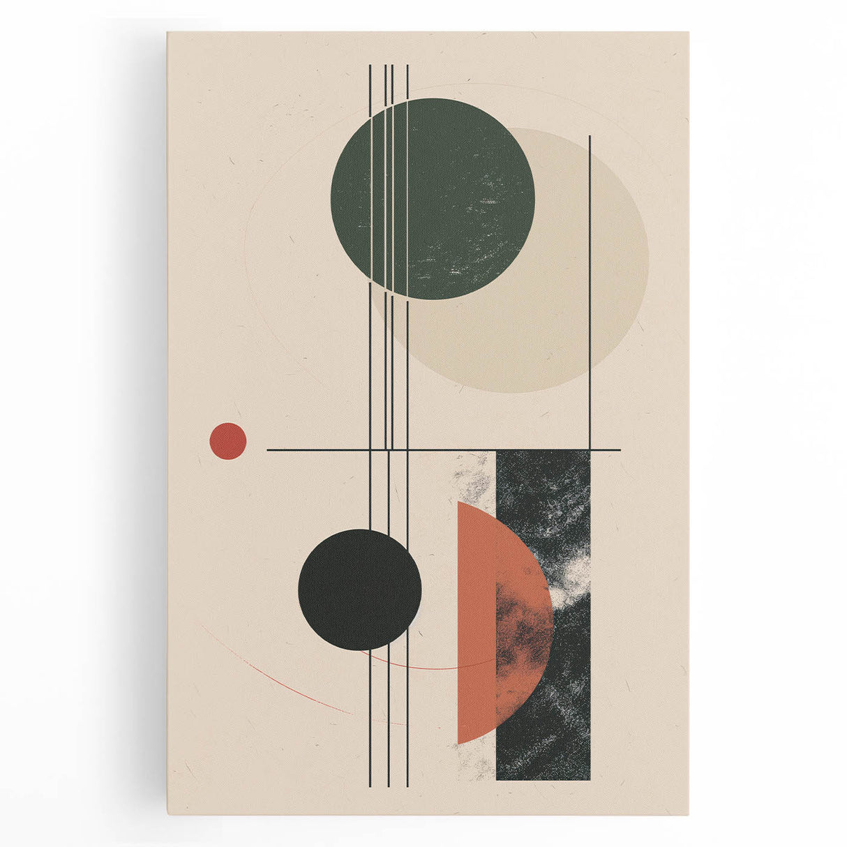 Abstract Bohemian Wall Art - Geometric Boho Decor Canvas with Earthy Tones