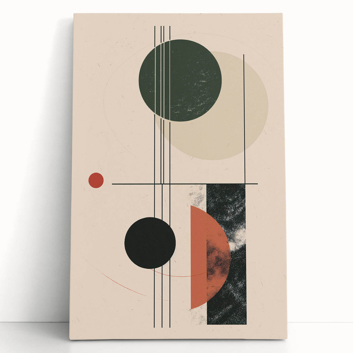 Abstract Bohemian Wall Art - Geometric Boho Decor Canvas with Earthy Tones