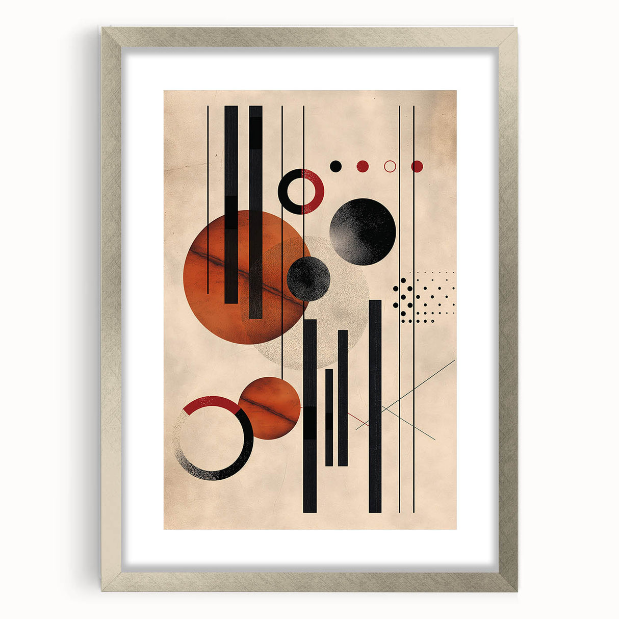 Abstract Bohemian Wall Art - Geometric Boho Decor Canvas with Earthy Hues