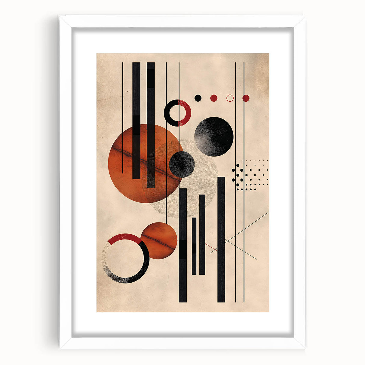 Abstract Bohemian Wall Art - Geometric Boho Decor Canvas with Earthy Hues