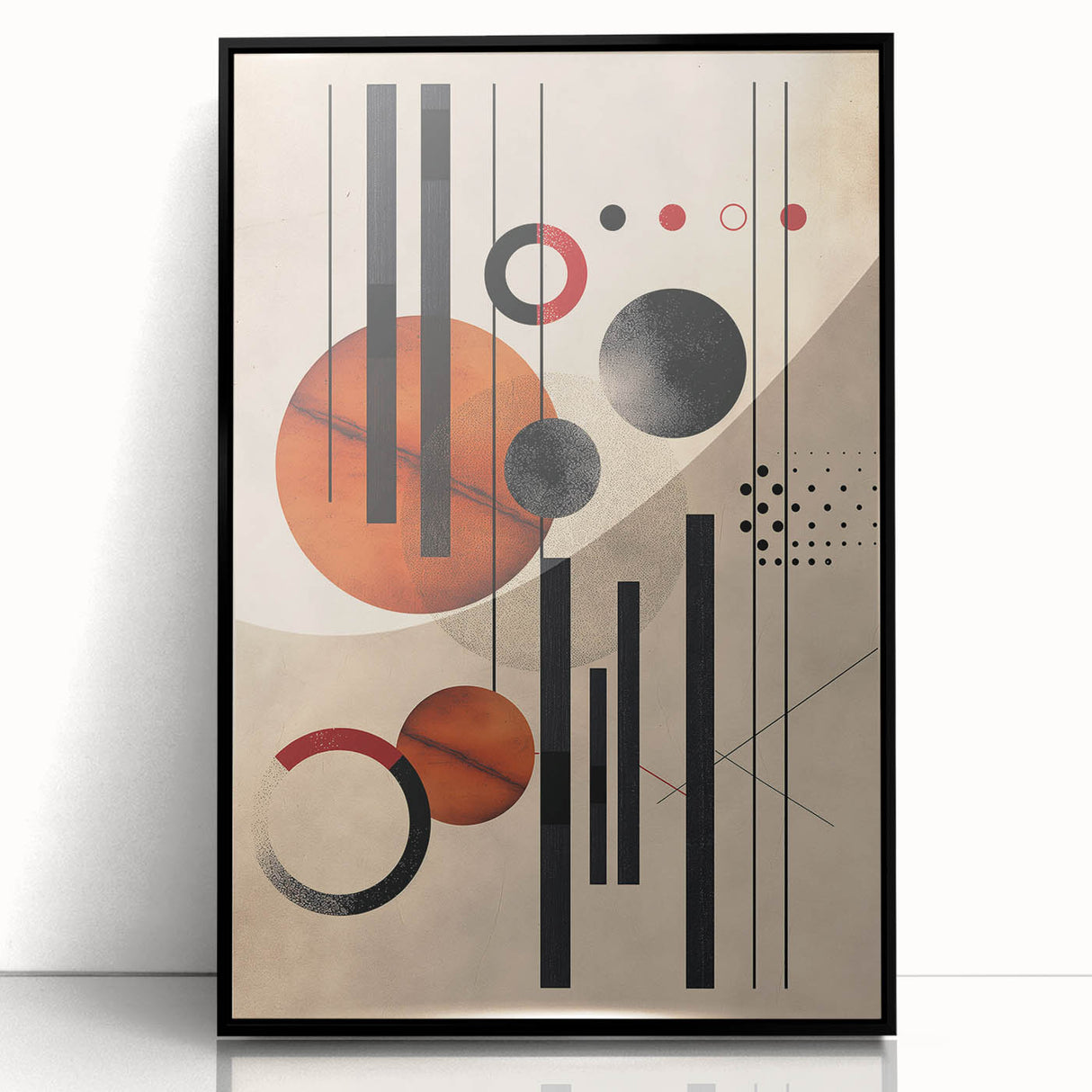 Abstract Bohemian Wall Art - Geometric Boho Decor Canvas with Earthy Hues