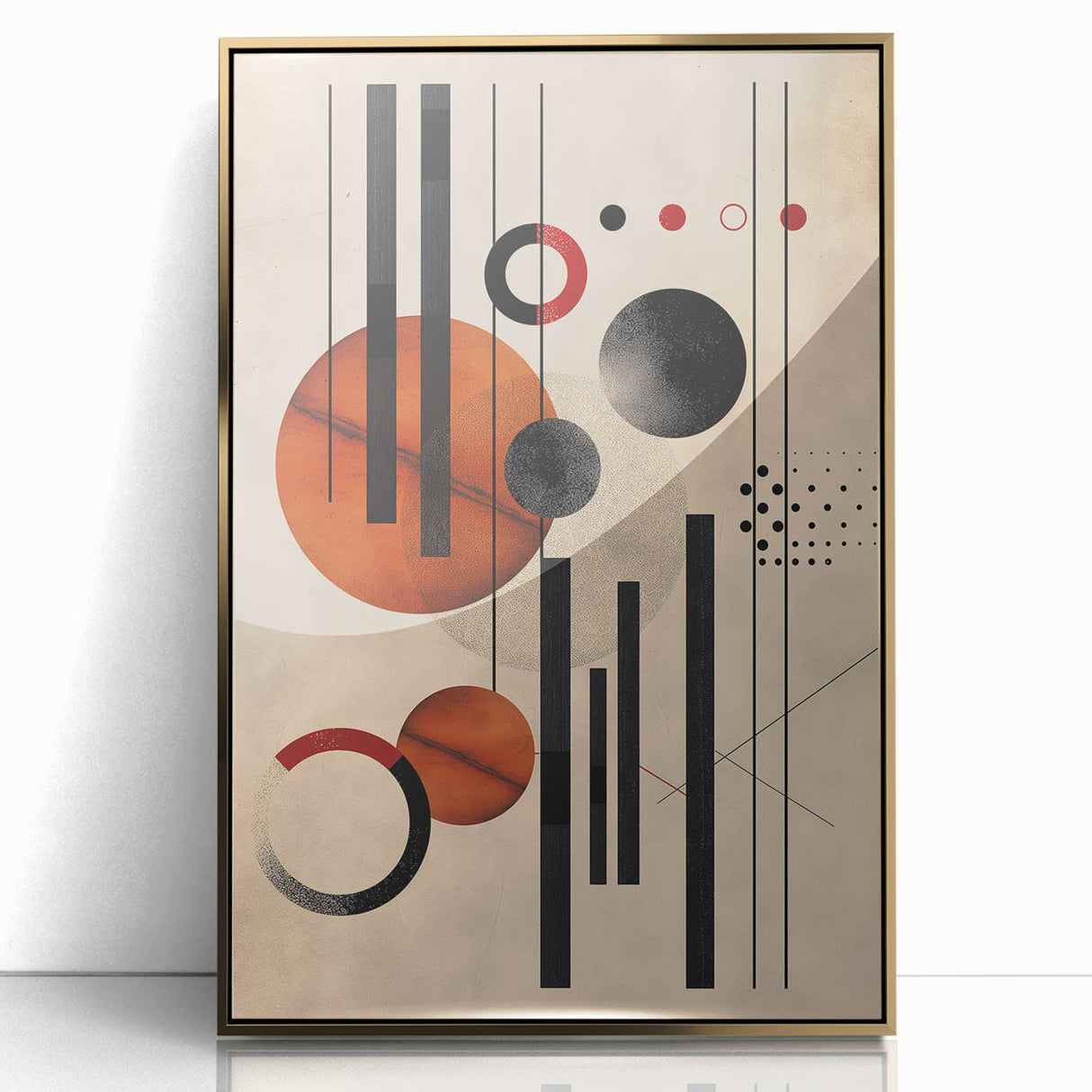 Abstract Bohemian Wall Art - Geometric Boho Decor Canvas with Earthy Hues