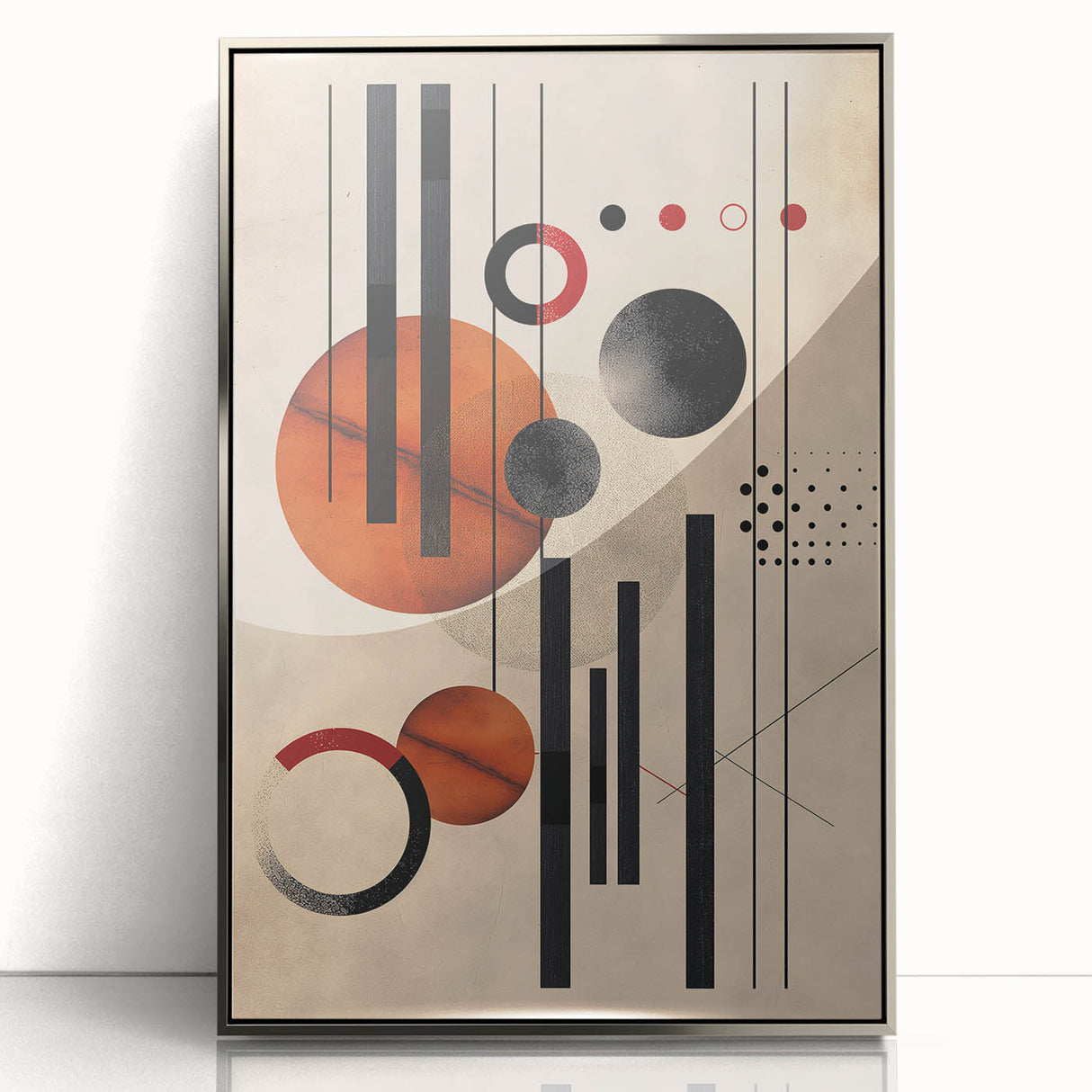 Abstract Bohemian Wall Art - Geometric Boho Decor Canvas with Earthy Hues